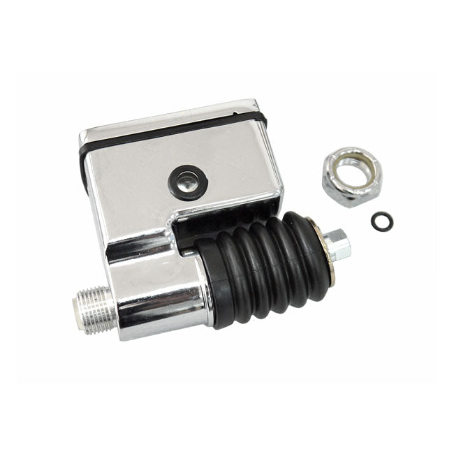 Rear master cylinder. Chrome — 91-05 Dyna (NU)