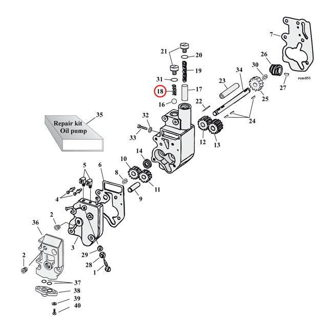 Spring, oil pump check valve