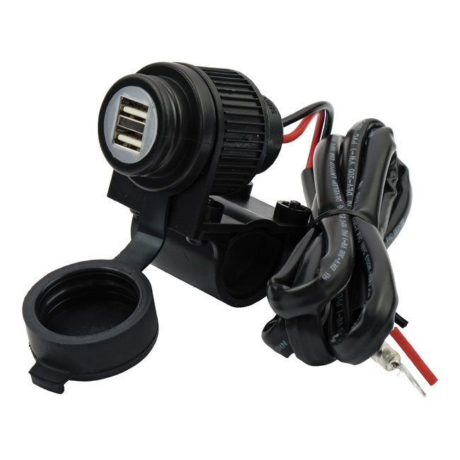 Handlebar mounted USB charger