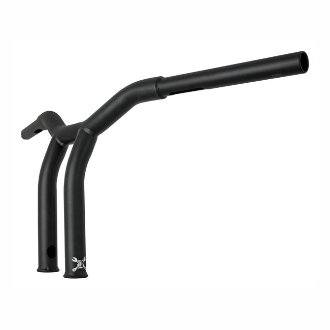 Burly, Dominator raked 1-1/4" T-bar 10" rise. Matte black