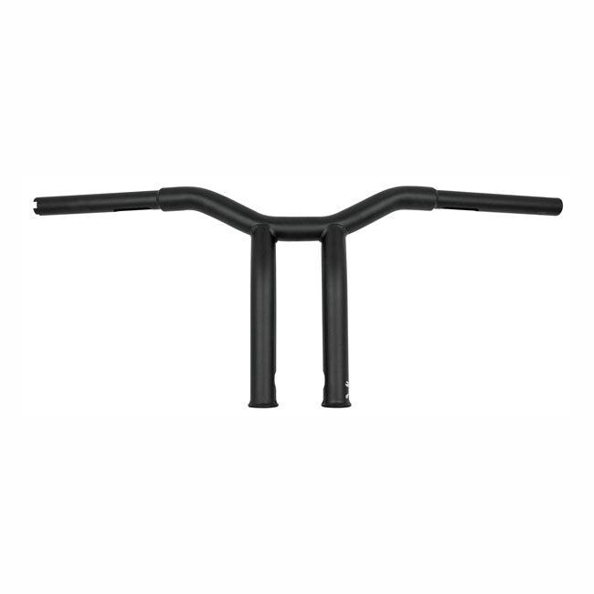 Burly, Dominator raked 1-1/4" T-bar 10" rise. Matte black