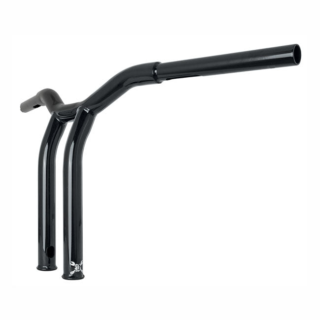 Burly, Dominator raked 1-1/4" T-bar 12" rise. Gloss black