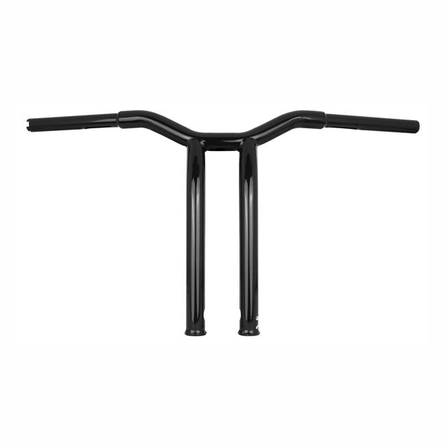 Burly, Dominator raked 1-1/4" T-bar 14" rise. Gloss black