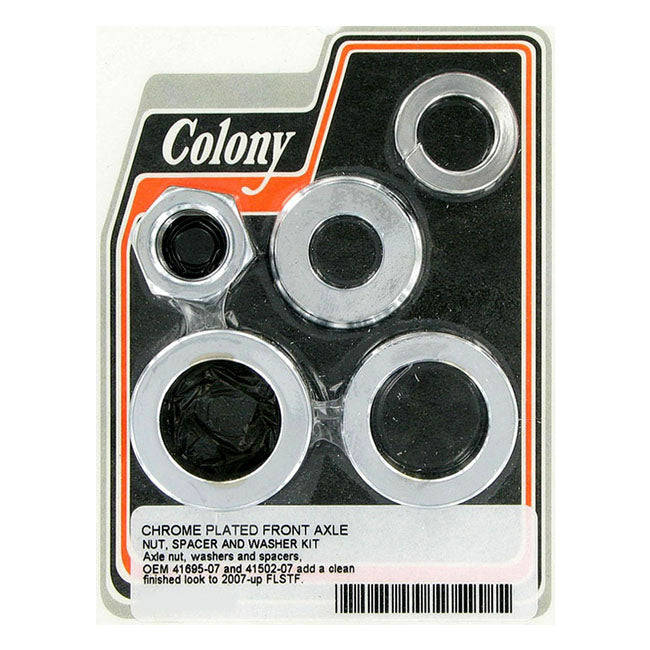 Colony axle spacer kit front, smooth — 07-17 FLSTF
