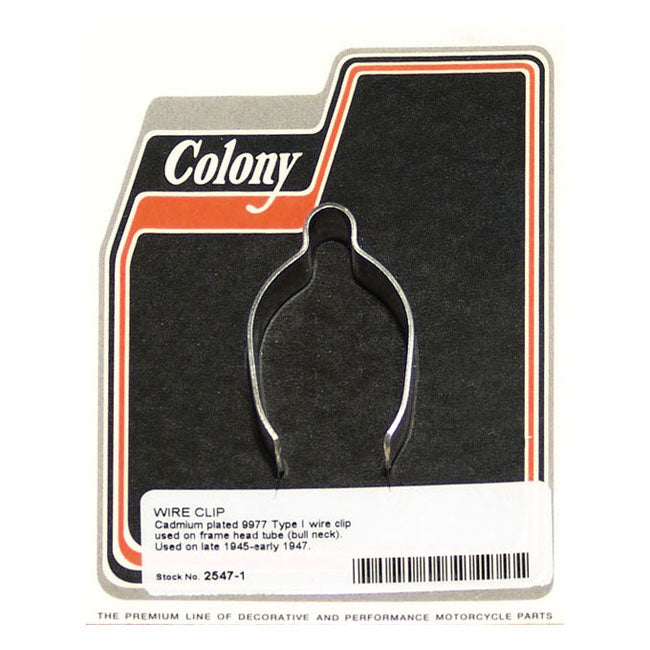 Colony, wire clip. Frame head tube — L45-E47 Big Twin (NU)