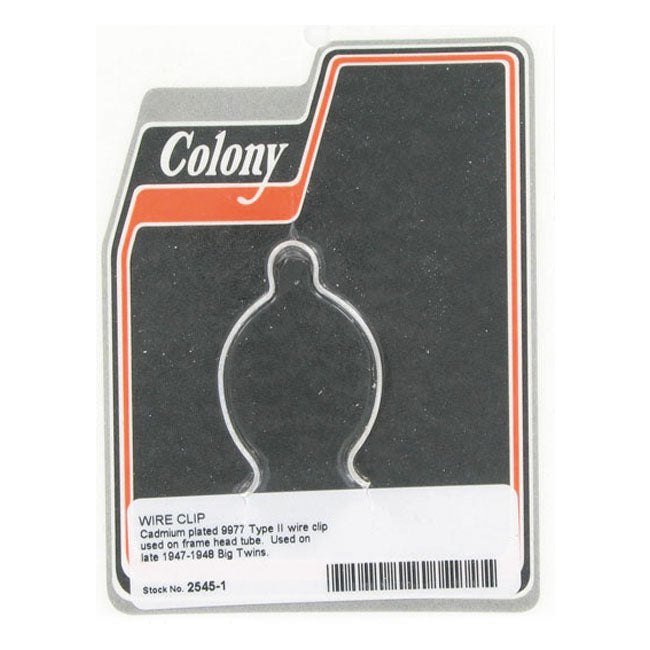 Colony, wire clip. Frame head tube — L47-49 Big Twin (NU)