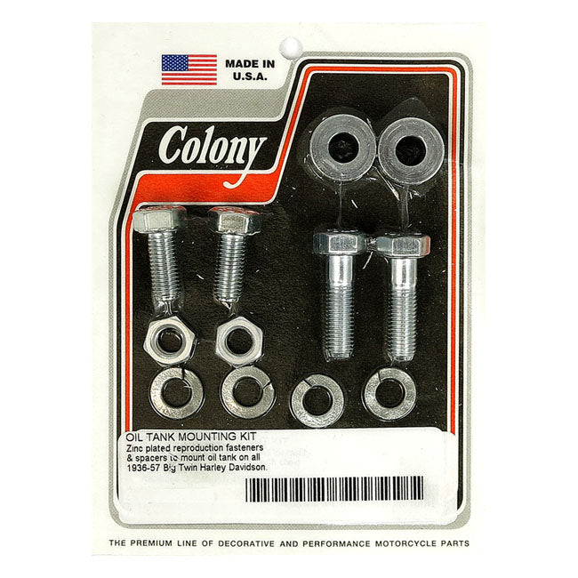 Colony, oil tank mount kit. Zinc — 36-57 Big Twin (NU)
