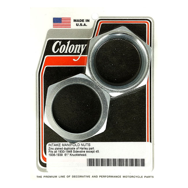 Colony manifold nuts, plumber style — 34-48 74"/80" SV; 36-39 61" OHV; 40-46 45" WLD (NU)