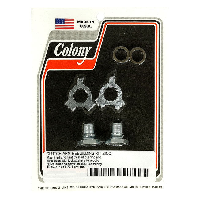 Colony, clutch arm rebuild kit. Zinc — 41-43 45" solo Flathead; 41-73 Servi-Car (NU)