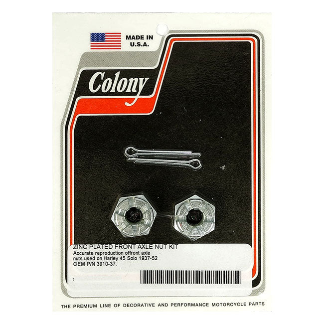 Colony axle nut kit. Front — 37-52 45" SV SOLO; 26-34 SINGLES (NU)