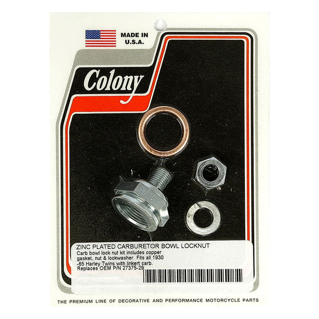 Colony linkert carb bowl lock nut kit — 30-65 H-D (NU)