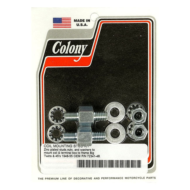 Colony, coil mount stud kit — 48-55 Big Twin; 45" Flathead (NU)