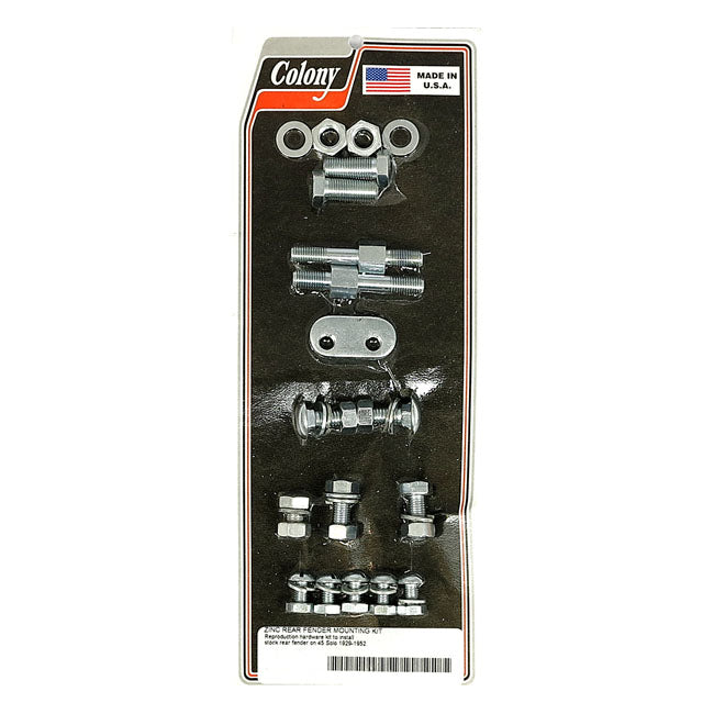 Colony, rear fender mount kit. Zinc — 29-52 45" solo Flatheads (NU)