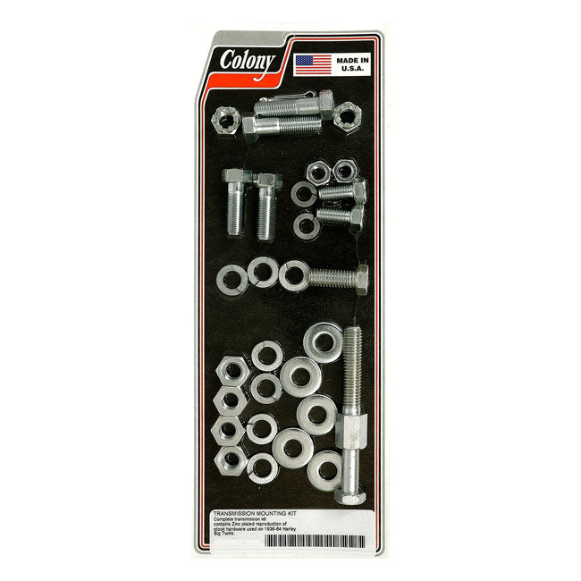 Colony, transmission mount kit. Zinc — 36-64 Big Twin (NU)