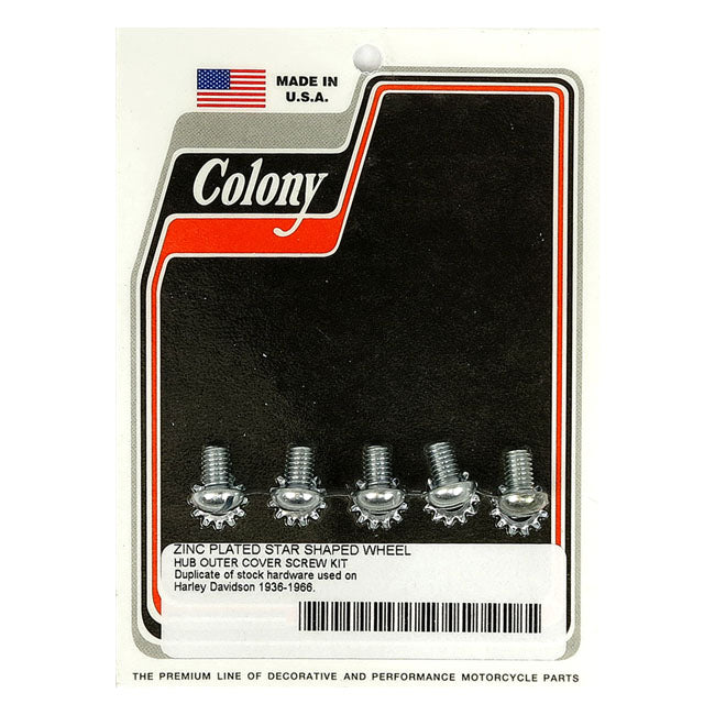 Colony star hub screws & washer set — 36-66 Big Twin (NU)