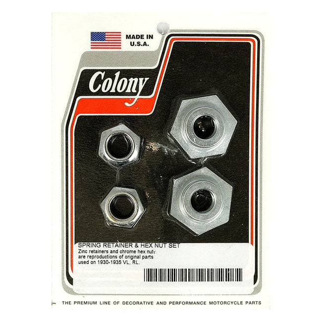 Colony springer retainers & hex nut set — 30-35 VL; RL (NU)
