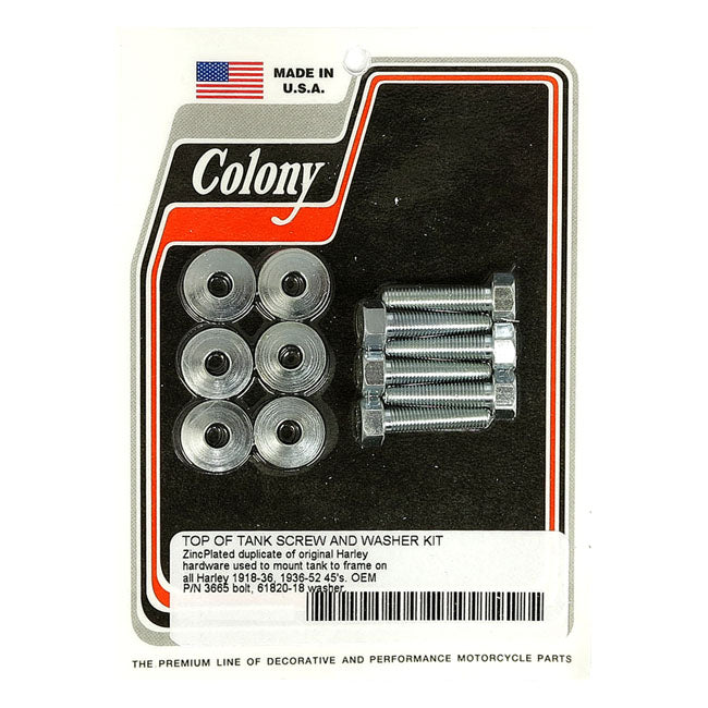 Colony, gas tank mount kit. Zinc plated