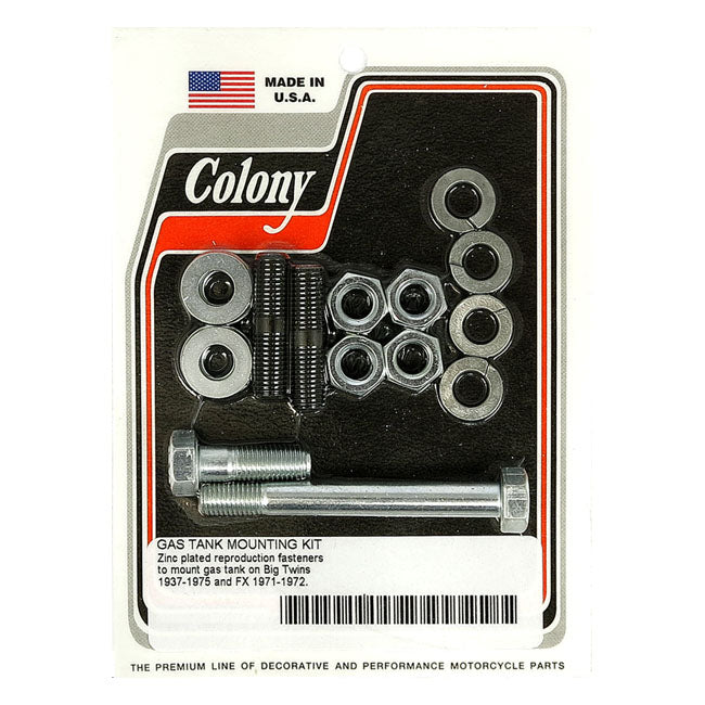 Colony. 37-75 gas tank mount kit. Zinc
