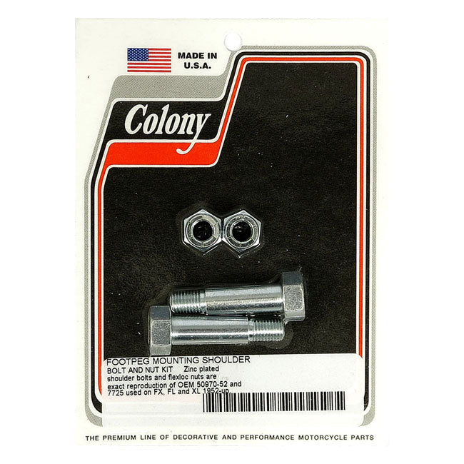 Colony, foot peg mount kit. Zinc — 52-68 Big Twin; 57-68 XL Sportster (NU)
