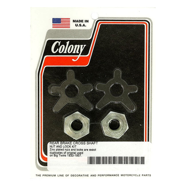 Colony brake shaft lock & nut kit — 30-57 Big Twin (NU)