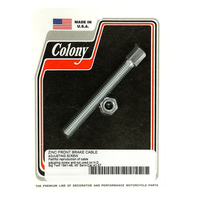 Colony, front brake cable adjuster. Zinc — 41-48 Big Twin; 41-52 45"; 41-57 45" Servicar (NU)
