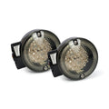 86-up style FL LED turn signals. Front. gloss black — 86-15 FLT/Touring (excl. FLHX; FLHRS); 16-22 FLHR/C; 2023 FLHFB (NU). Models with large 3-1/4" flat lens turn signals