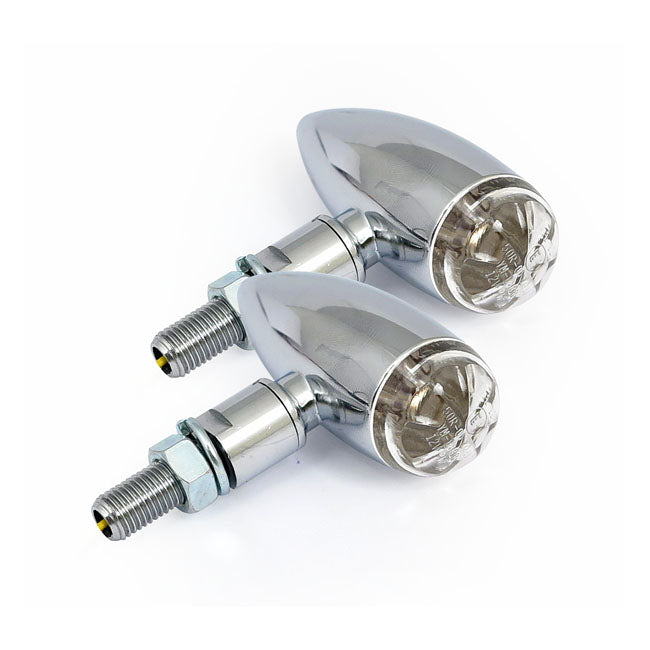 Micro bullet LED turn signals, chrome — 934843