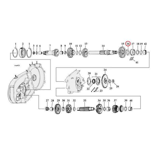 Thrust washer, transmission mainshaft, right side .107"