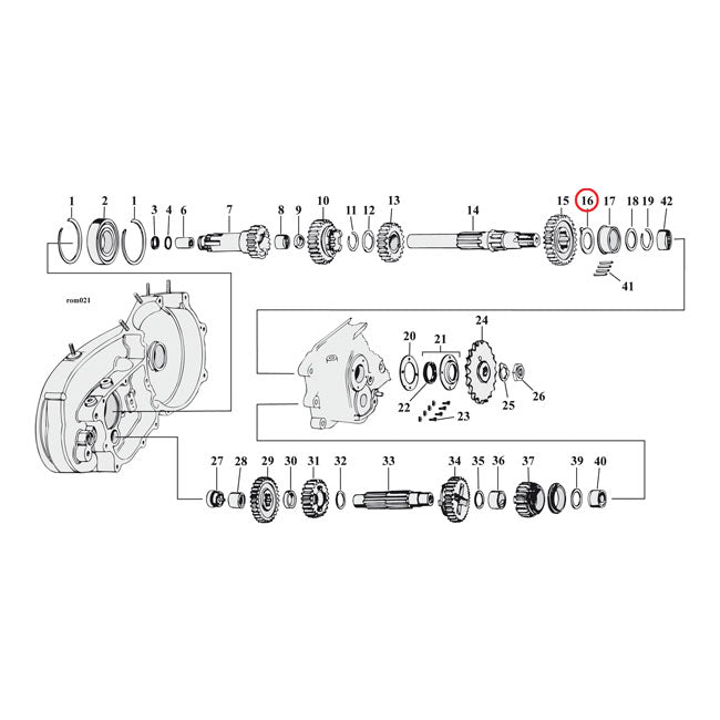 Thrust washer, transmission mainshaft, right side .0675"