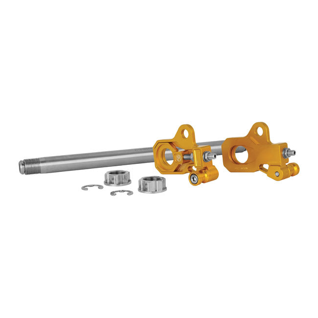 Performance Machine, Axle adjuster kit. Gold anodized