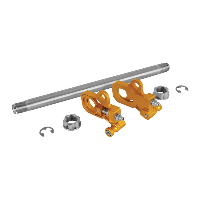 Performance Machine, Axle adjuster kit. Gold anodized
