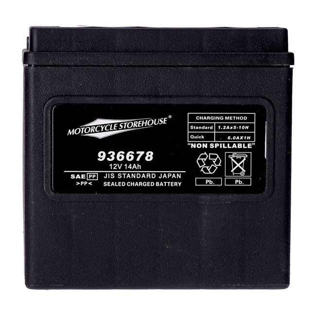 MCS, Standard Series - AGM sealed battery. 12v, 14ah. 240cca