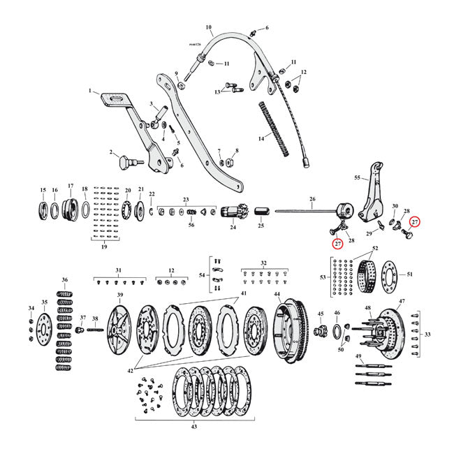 Screw, clutch release lever — 44-52 45" W models (NU)