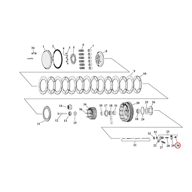 Lock nut, clutch adj. screw