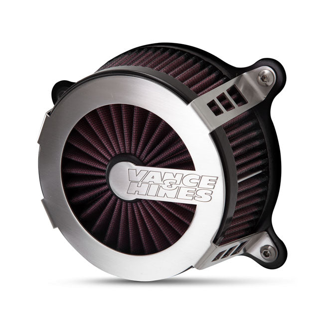 Vance & Hines, VO2 Cage fighter air cleaner kit. brushed sta — 91-22 XL Sportster (Excl. XR1200)
