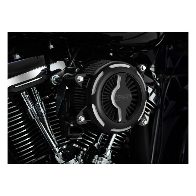 Vance & Hines, VO2 Blade air cleaner kit. contrast cut matte — 00-15 Softail; 99-17 Dyna (Excl. 2017 FXDLS); 02-07 FLT/Touring