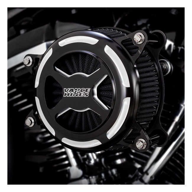 Vance & Hines, VO2 x air cleaner kit. contrast cut matte bla — 00-15 Softail; 99-17 Dyna (Excl. 2017 FXDLS); 02-07 FLT/Touring