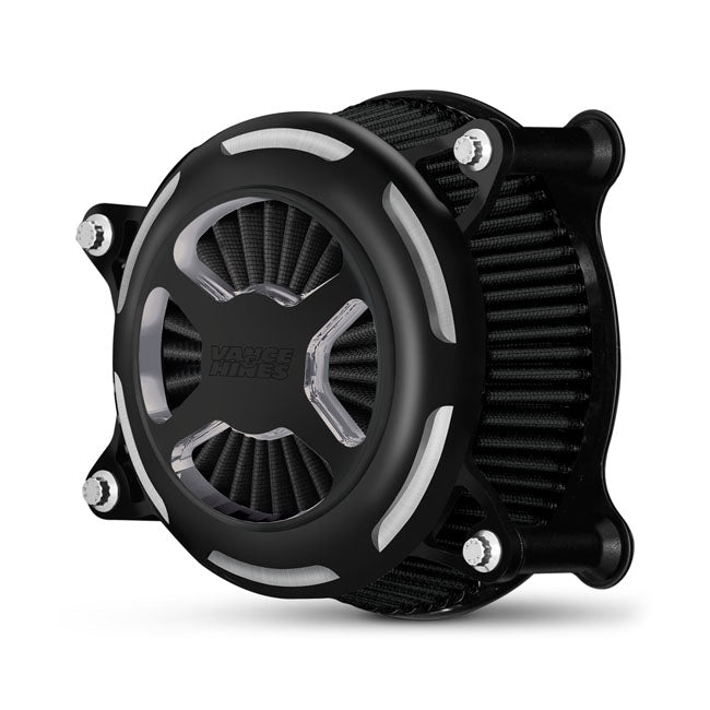 Vance & Hines, VO2 x air cleaner kit. contrast cut matte bla — 00-15 Softail; 99-17 Dyna (Excl. 2017 FXDLS); 02-07 FLT/Touring