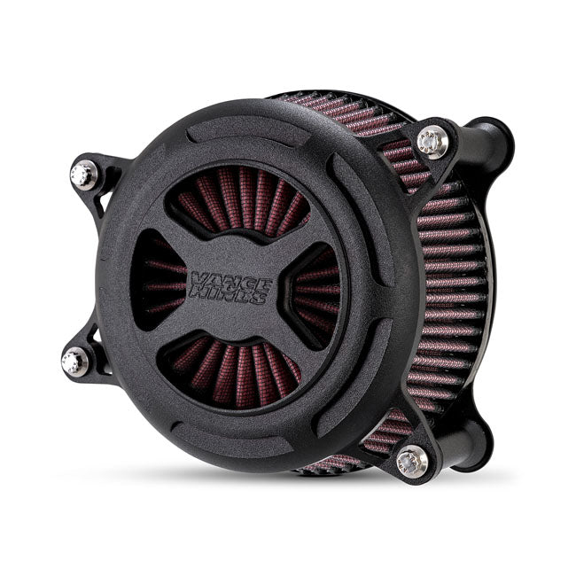 Vance & Hines, VO2 x air cleaner kit. wrinkle black — 16-17 Softail; 2017 FXDLS; 08-16 FLT/Touring; Trike. (e-throttle) (NU)
