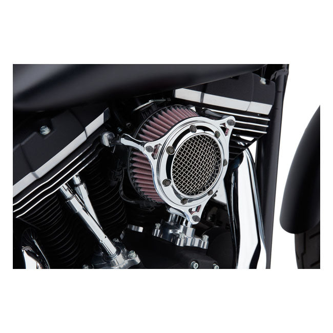 Cobra, RPT air cleaner kit. Chrome — 18-24 (NU) Softail; 17-25 FLT/Touring (excl. 24-25 FLHX 117; 2025 FLHXU; 24-25 FLTRX 117; 23-25 CVO Touring); 17-25 Trikes