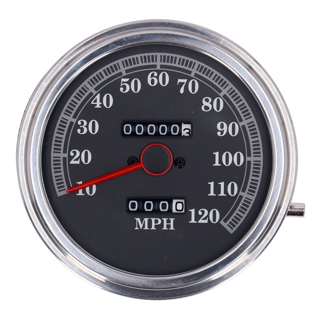 FL speedometer, ''85-up face'', black. 2:1 mph