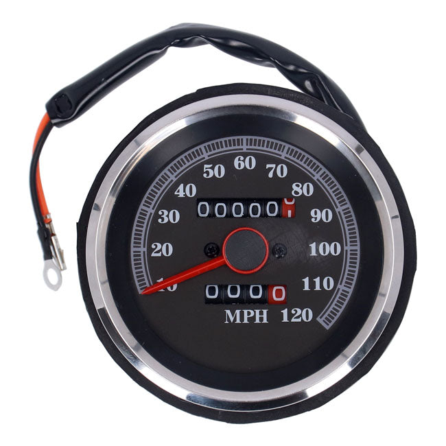 Speedometer 120 mph face — 84-94 FX; FXR; XL Sportster with handlebar mounted instruments (NU)