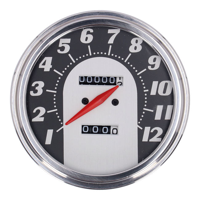 FL speedometer, ''62-67 face'', black/silver. 2.24:1 mph