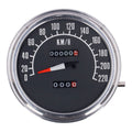 FL speedometer, ''74-84 face'', black. 2:1 kmh