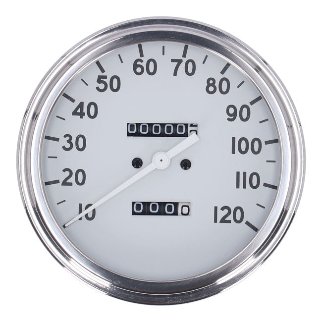 FL speedometer, ''36-40 face'', white. 2.24:1 mph