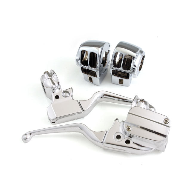 Handlebar control kit chrome — 08-13 Touring models WITH RADIO (NU)