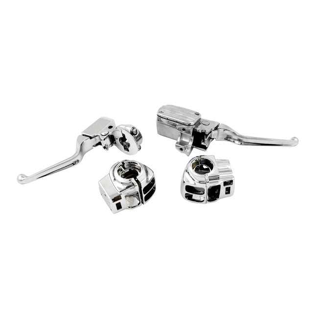 Handlebar control kit chrome — 08-13 FLT/Touring WITH RADIO; CRUISE CONTROL & INTERCOM/CB (NU)