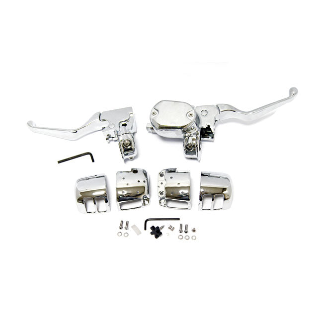 Handlebar control kit chrome 14mm bore — 07-13 XL Sportster (NU)