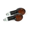 Micro-flash, halogen turn signal. Black. Dark amber lens