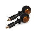 Mini bulls-eye, in-bar turn signals. Black